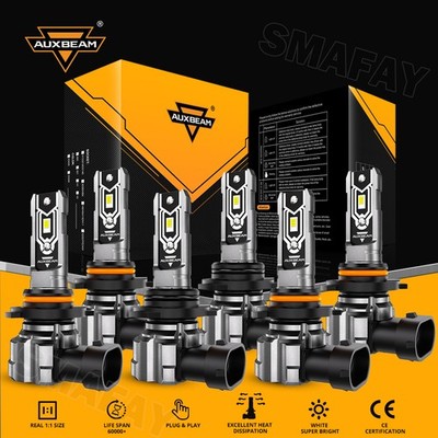 For Chevy Silverado 1500 2500 HD 2003-2005 2006 AUXBEAM LED Headlight+Fog Lights