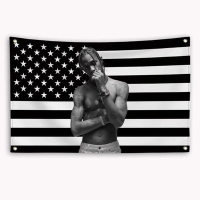 Travis Scotts Rapper Fans Flag Banner Tapestry Wall Art Hanging Room Décor 5x3ft