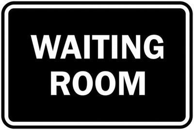 Signs ByLITA Classic Framed Waiting Room Black- Small 4'' x 6''