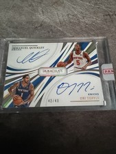 2020-21 Panini Immaculate Dual Auto Quickley Toppin Knicks DA-10B 42/49