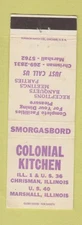 Matchbook Cover - Colonial Kitchen Marshall IL