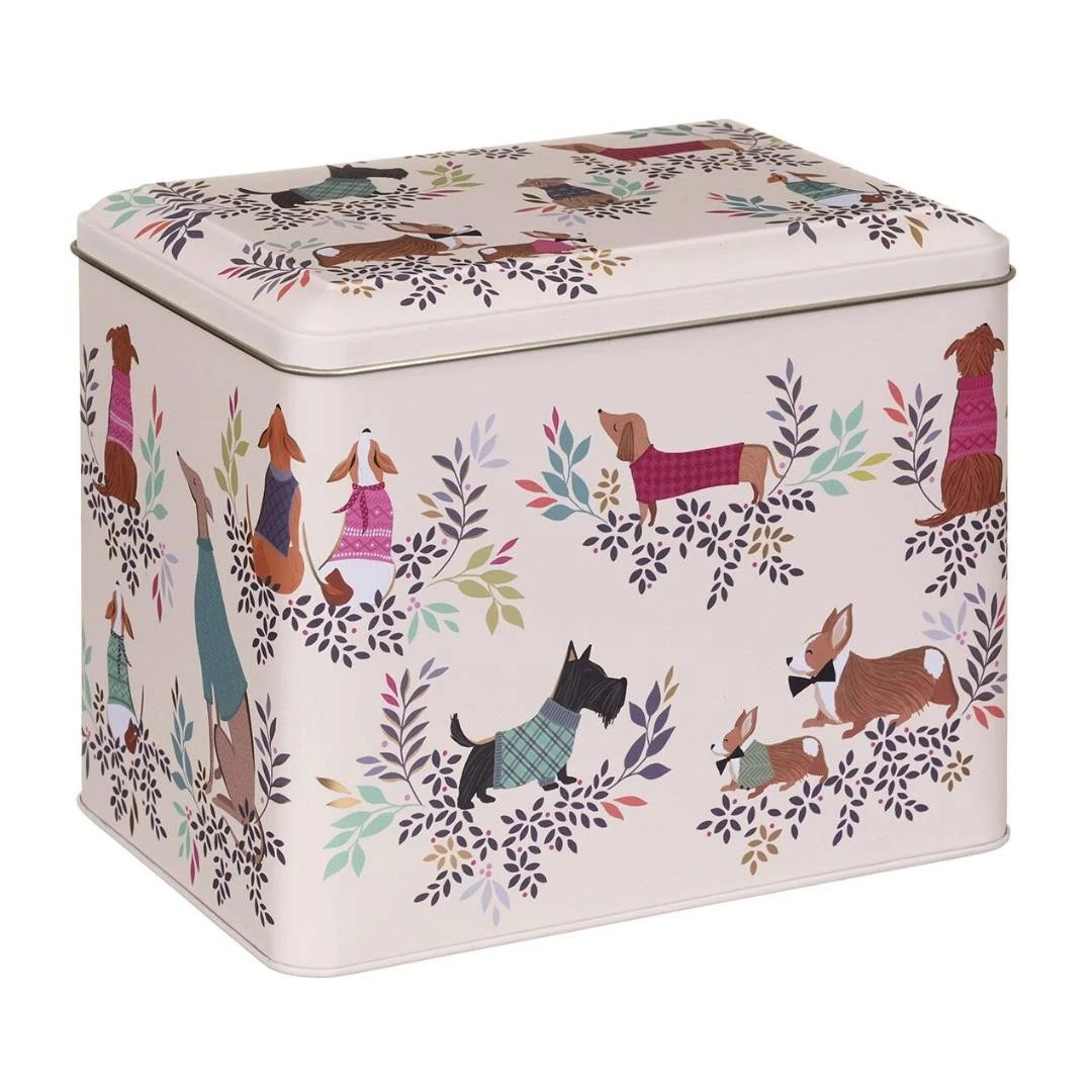 Extra Large Storage Tin With Lid Dapper Dogs Sara Miller Air Tight Caddy XL