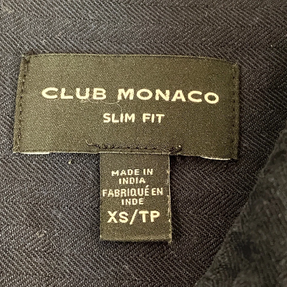 Club Monaco Mens Dark Navy Blue Button Down Shirt Slim Fit Cotton XS TP - Image 4 of 4