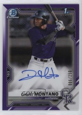 2021 Bowman Chrome Prospects Purple Refractor 6/250 Daniel Montano Auto 1i3j