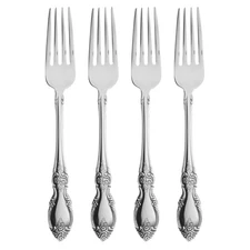Oneida Louisiana Flatware Set of 4 Dinner Forks Stainless Steel Decorative De...