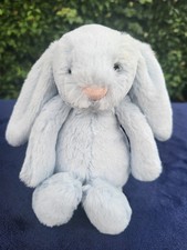 Jellycat Small Bashful Blue Bunny Rabbit Rattle Soft Toy Plush Comforter