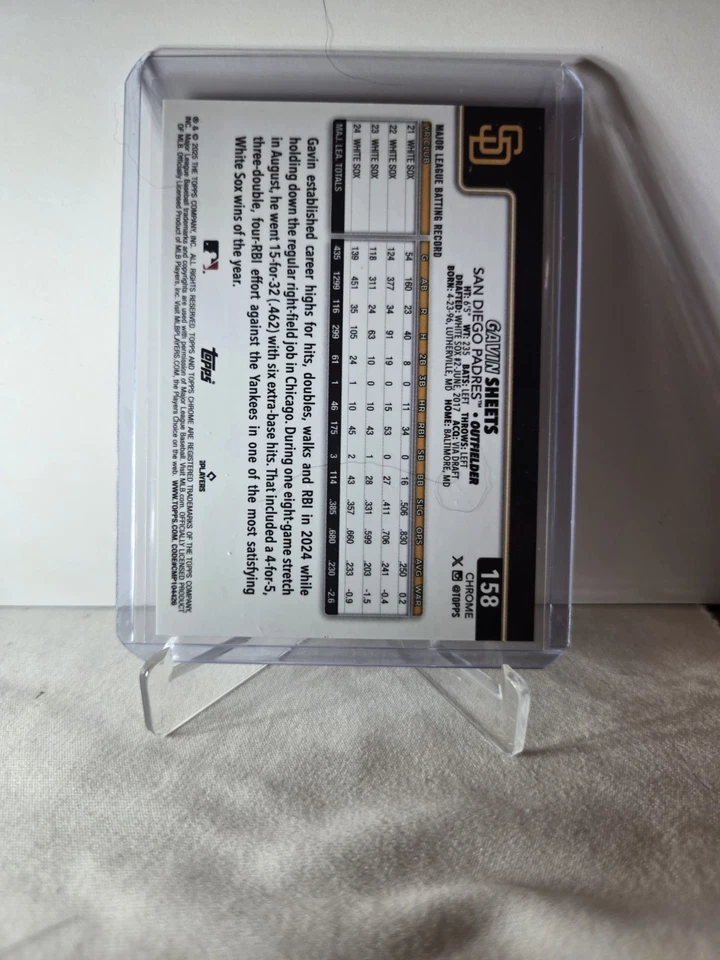 2025 Topps Chrome Sapphire Edition - Gavin Sheets #158 Orange /25 - Padres - Image 2 of 2