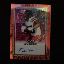 Tahj Brooks 2025 Leaf Vivid Base Auto Prismatic 1/2 RC Bengals