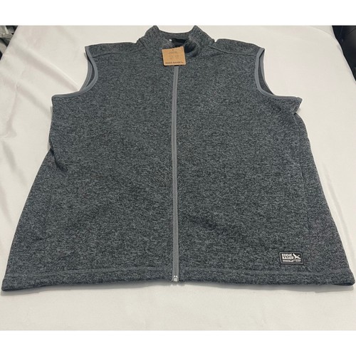 Eddie Bauer Radiator Fleece Vest Mens Large Gray Full Zip Sweater Knit New NWT