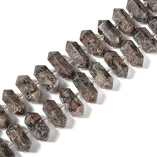 Yooperlite Graduated Center Drill Faceted Points Beads Size 20-30mm 15.5'' Strd