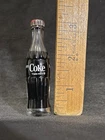 VINTAGE Miniature 3"  COCA COLA   Glass Bottle Metal Cap
