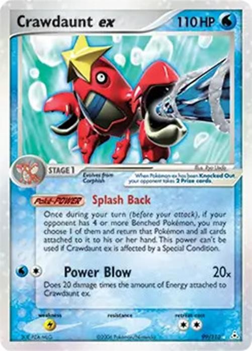Crawdaunt ex - 99/110 - Pokemon Ex Holon Phantoms Ultra Rare NM