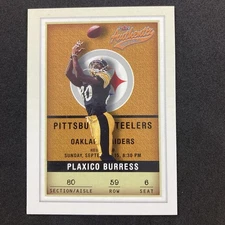 Plaxico Burress 2002 Fleer Authentix Card #59 NFL Pittsburgh Steelers