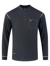Mens FR Shirt 5.5oz Lightweight 100 Cotton Flame Resistant Henley NFPA 2112