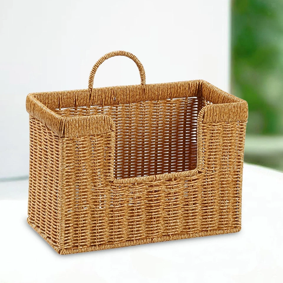 Panier suspendu en imitation rotin, panier rangement mural pour gingembre, ail, - Photo 1/1