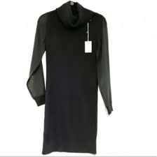 ✨NWT✨ Etcetera black turtleneck see through long sleeve sweater dress XS