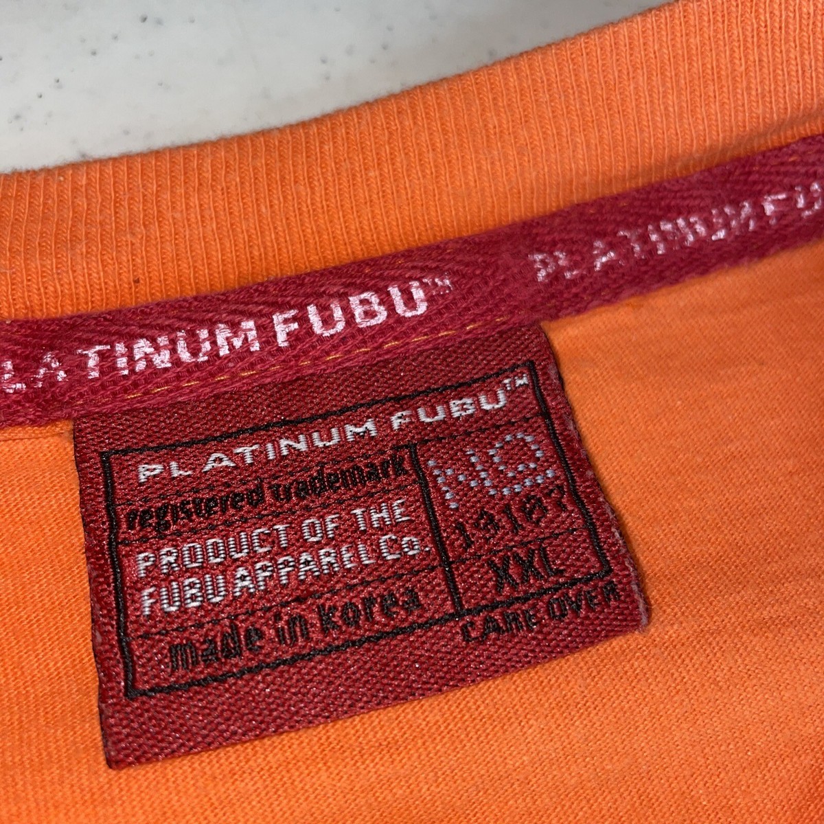 Vintage Platinum FUBU Fat Albert Tee Orange T-Shirt Long