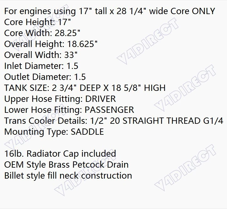 3 ряда алюминиевых радиаторов для Pontiac GTO Lemans Cutlass 1968 1969 1970 1971 1972 годов выпуска - Изображение 2 из 4