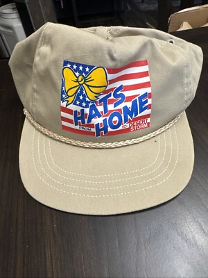 Vintage 1990’s Hats From Home To Desert Storm SnapBack Rope Hat Made In USA 