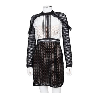 self portrait white and black dress