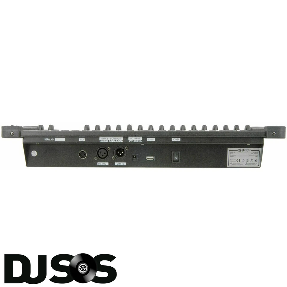 QTX DM-X16 192 Channel DMX Controller with 16 Faders LCD Display MIDI & USB Lamp - Image 3 of 3