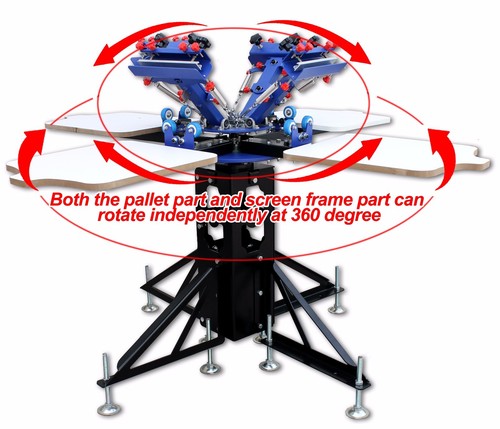 4 Color Screen Printing Press Kit Bundle Tensioned Silk Sceen Frame Shirt DIY - Picture 3 of 12