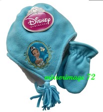 Disney Princess Toddler Girls Hat  Mitten 2 Piece Set Blue, One Size