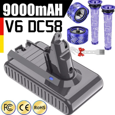 9000mAh Für Dyson V6 Ersatzakku DC58 SV06 SV08 DC62 DC59 Animal Vakuum / Filter