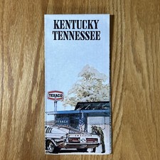 Texaco Map Kentucky Tennessee Louisville Nashville 1975 Gas Oil Advertising