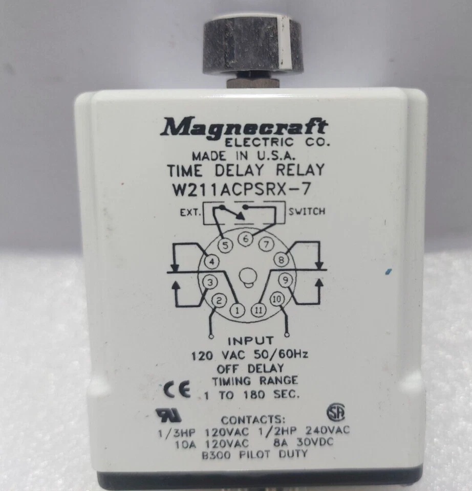 Magnecraft W211ACPSRX-7 Time Delay Relay In.120VAC 50/60Hz On Delay Timing Range - Image 3 of 4