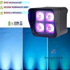 Outdoor Battery Wireless Led Par Light IP65 4X20W Powered Wifi IR Remote Uplight