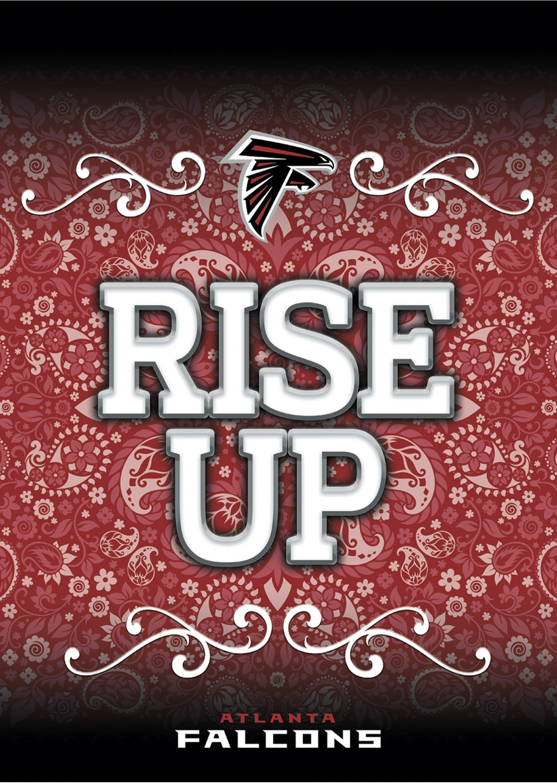 Atlanta Falcons football Garden Flag Paisley 13" x 18"