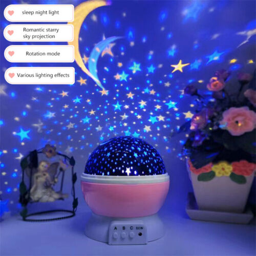 Projecteur étoile DEL lampe ciel étoilé rotative jolie décoration de pièce Kawaii batterie USB - Photo 1 sur 16