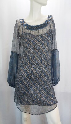 LIU JO  Traumhaft  Damen  Kleid Tüllkleid zweilagig Unikat Gr. S Blau