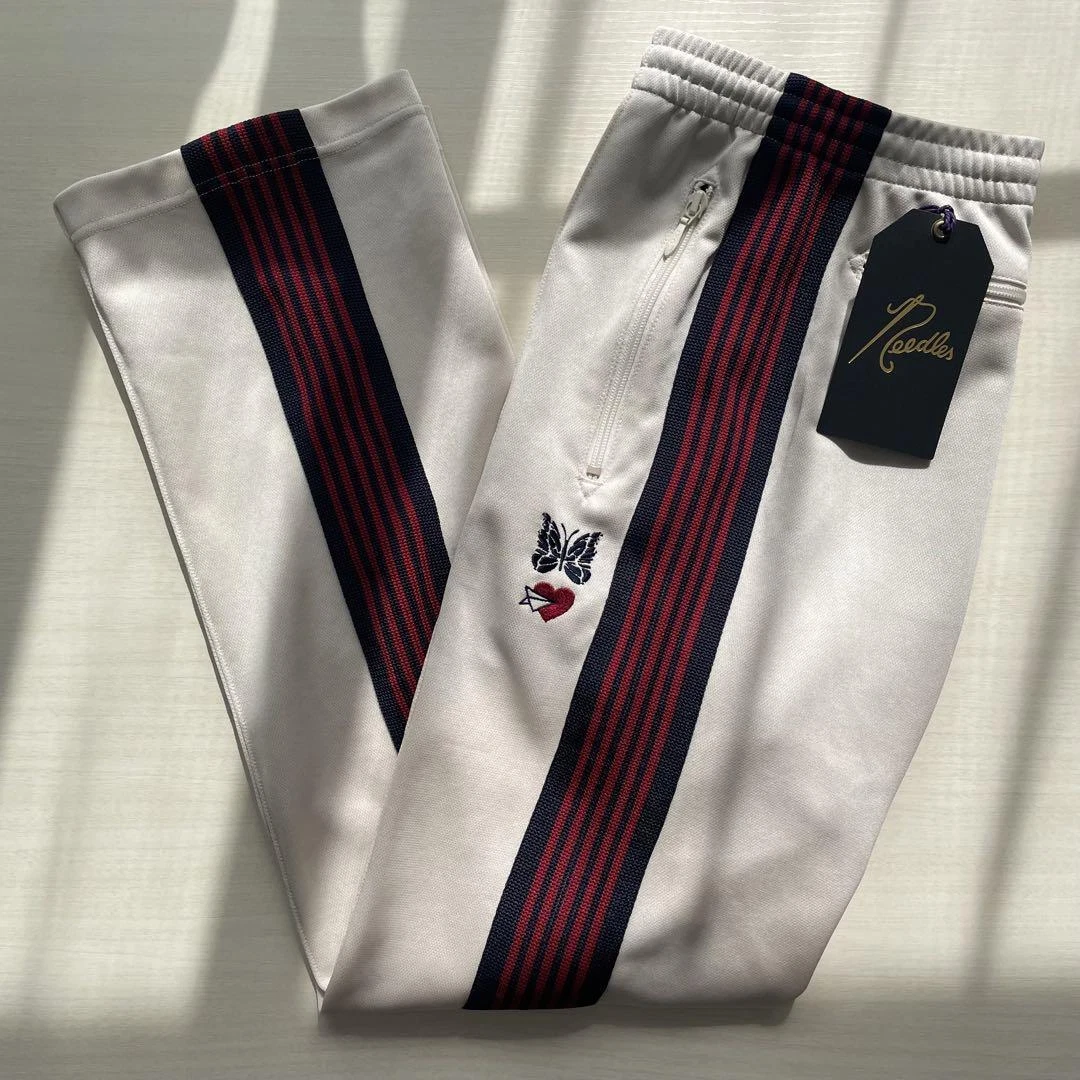 NEEDLES 22SS Track Pants Narrow Beige x Red Line JO481 Size-M Used