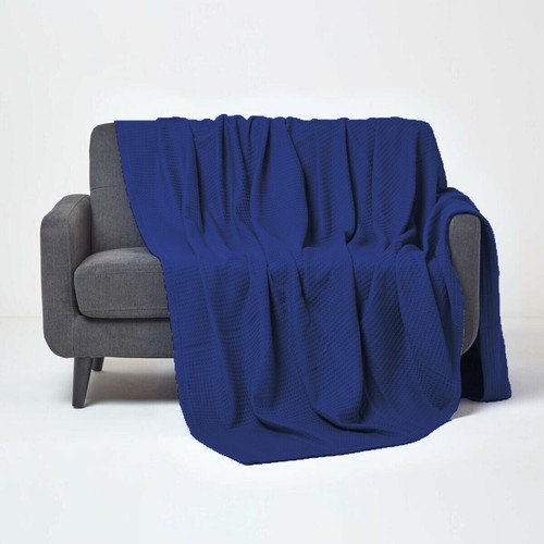 100% COTTON WAFFLE EFFECT WASHABLE Sofa/Bed Settee Couch Throw BLANKET Bed Cover - Picture 14 of 33