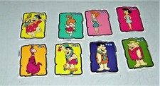 Pez Dispenser Lot Of 8 Different Flintstones Cartoon Stickers Came In Euro Packs