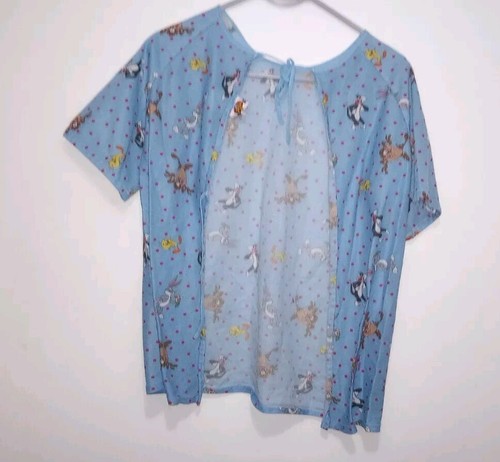 Vintage Looney Tunes Kids Hospital Tie Gown Size Medium - Picture 2 of 4
