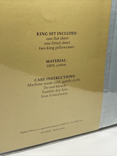Highgate Manor 400 Thread Count Cotton King Sheet Set - Picture 4 of 5