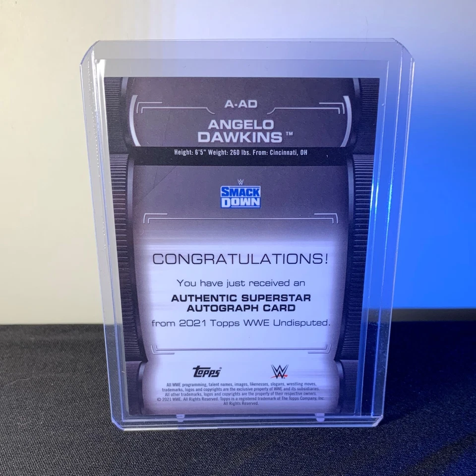 2021 Topps WWE Undisputed Angelo Dawkins SUPERSTAR ROSTER AUTO /50 SP - Image 3 of 3