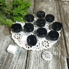 50 Micro Jars 1/8 oz Makeup Skincare Container 2801 Black Screw cap Reusable USA
