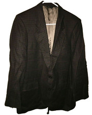 Vintage Bill Blass Brown Blazer Jacket Sport Coat Size 42 100 Wool