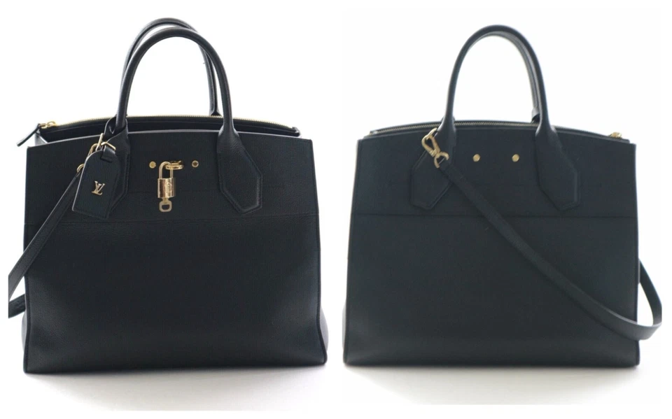 Bolso de Mano Louis Vuitton City Steamer Cuero MM Negro Foto 4 de 4