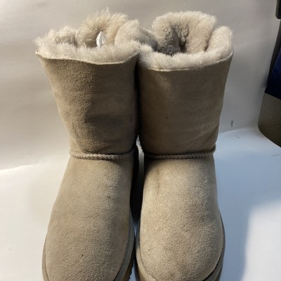 UGG SHORT BAILEY BOW BEIGE TAN SUEDE 