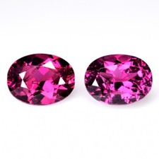3.45 Ct & 8x6x4 mm _ NATURAL PURPLE RHODOLITE GARNET 8x6 OVAL CUT PAIR GEMSTONES