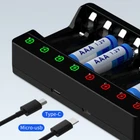 8-Bay Universal Charging Dock for AA/AAA 3A 2A Rechargeable Battery Ni-MH Ni-CD