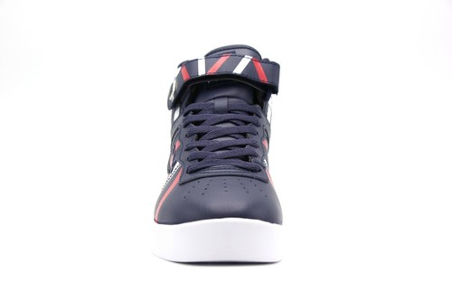 NEW 2021 MEN FILA VULC 13 STRIPE T BLACK NAVY WHITE HIGH TOP LACE UP SNEAKERS - Picture 12 of 12