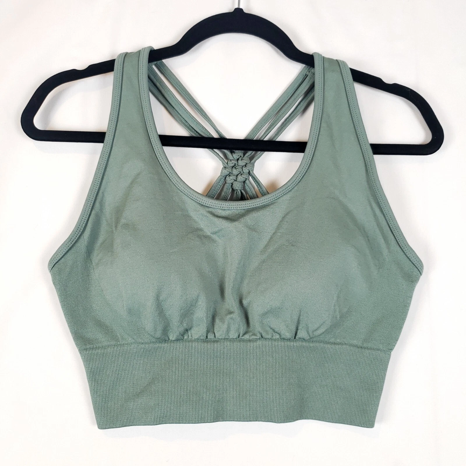 yogalicious full coverage strappy removable pads tank-bra