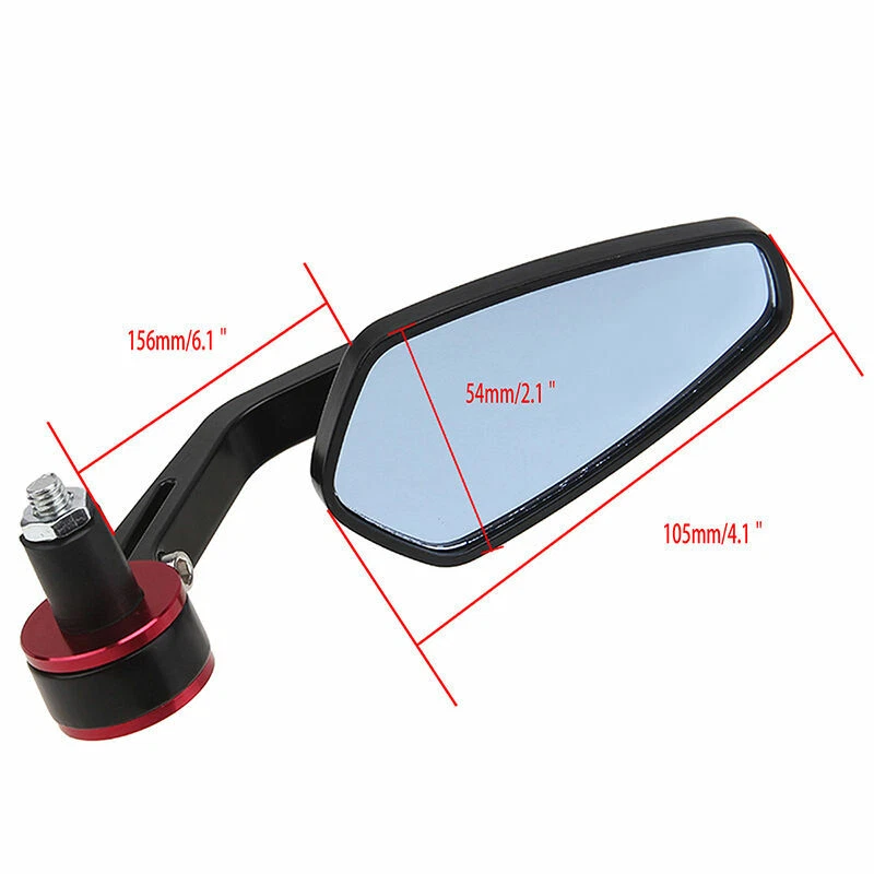 Espejo retrovisor universal de 7/8" 22 mm con extremo de barra para motocicleta anti-UV apto para Honda Suzuki Foto 4 de 4
