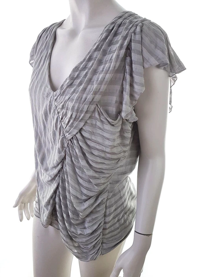 T. 16 (44) Gris Blusa Viscosa 100% Manga corta Rayas - Imagen 2 de 4